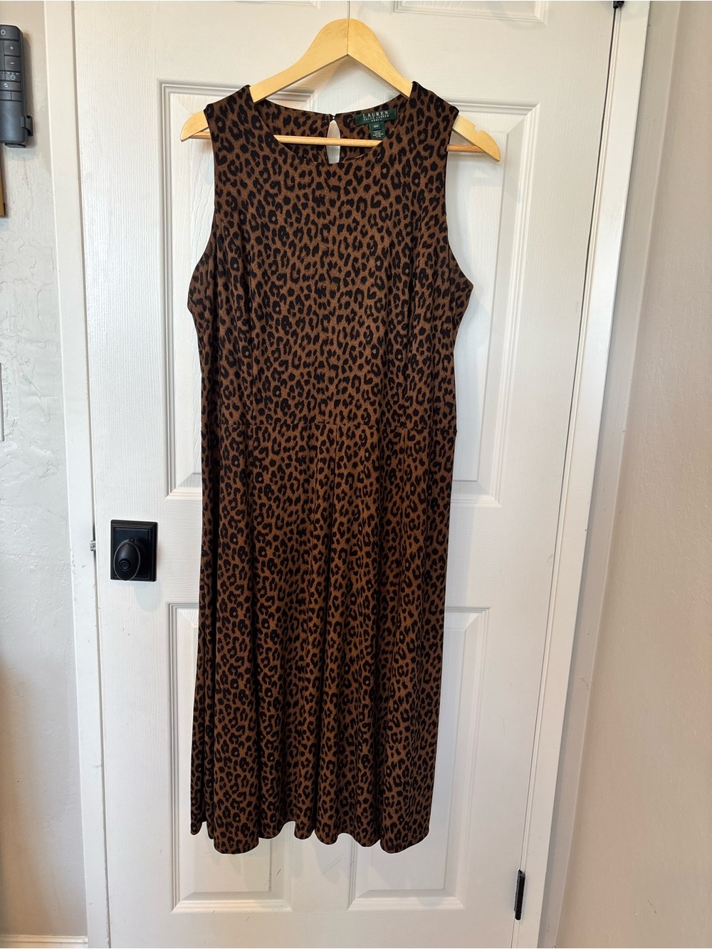 Ralph Lauren Brown and Black Leopard Print Sleeveless Dress